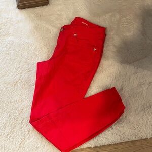 Crown & Ivy Vibrant Red Skinny Jeans - Size 2P